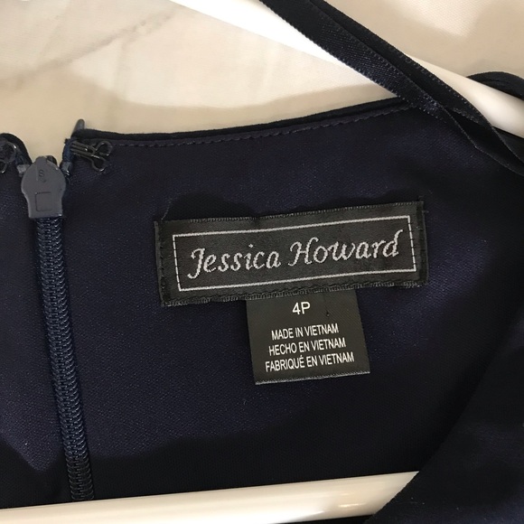 Navy Blue Minimalist A Line Midi Dress - Picture 8 of 9